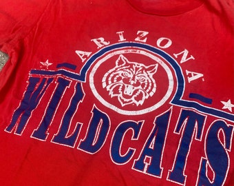 Arizona Wildcats University of AZ Made in USA Cotton Red Vintage TShirt Tee