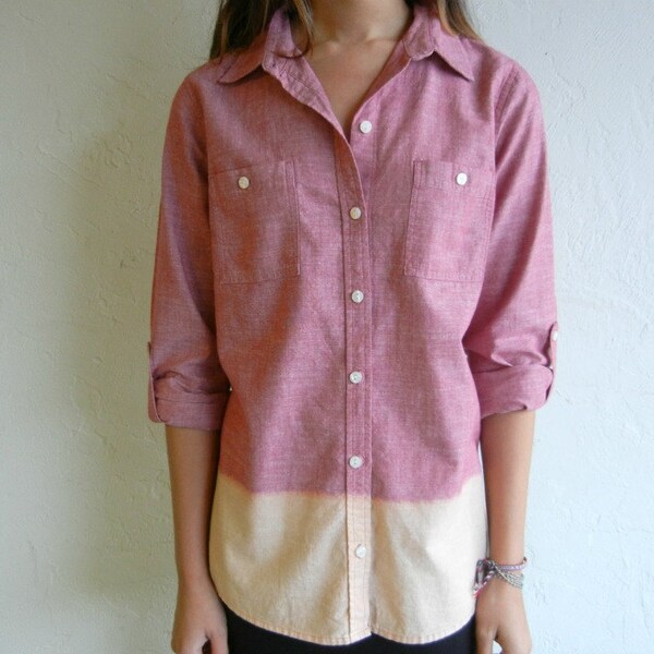 Ombre Red Chambray Shirt