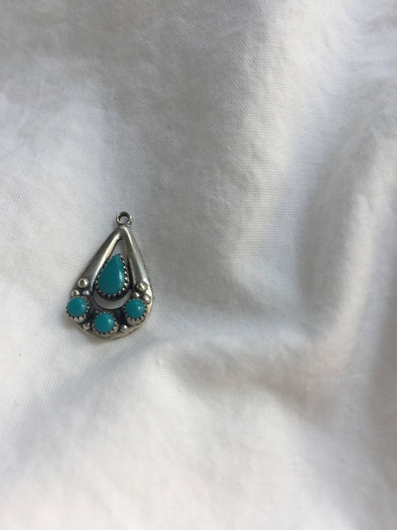 The Sterling Silver Turquoise Raindrop Pendant - image 1