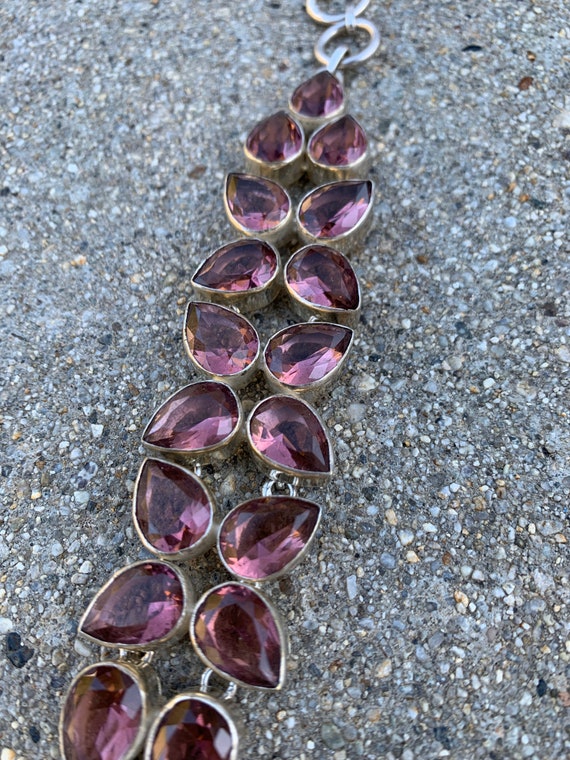 Silver Topaz Vintage Chunky Bracelet - image 3