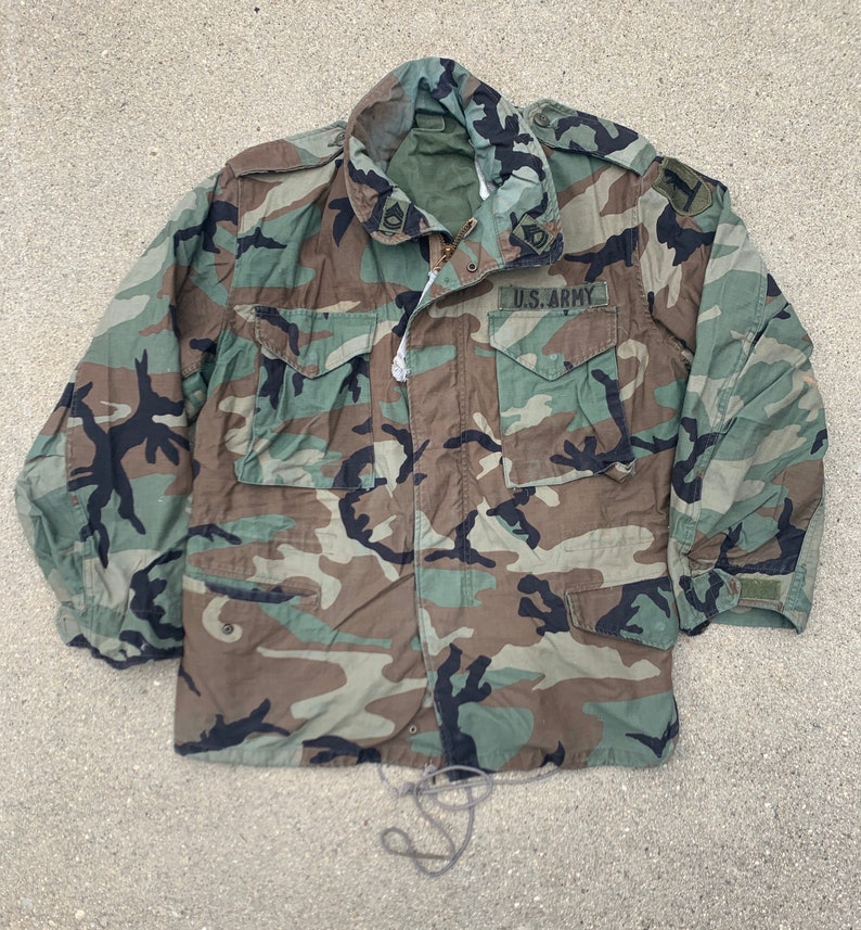 Green Camo Camoflage Camoflauge US Army Hooded Winter Jacket | Etsy
