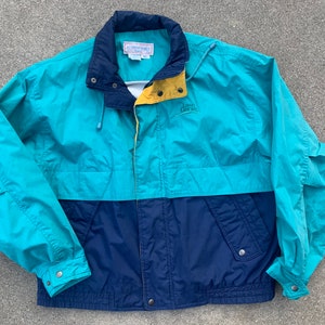 Rasen Genie 1980er Jahre Tonblau Türkis und gelb Vintage Jacke | Etsy