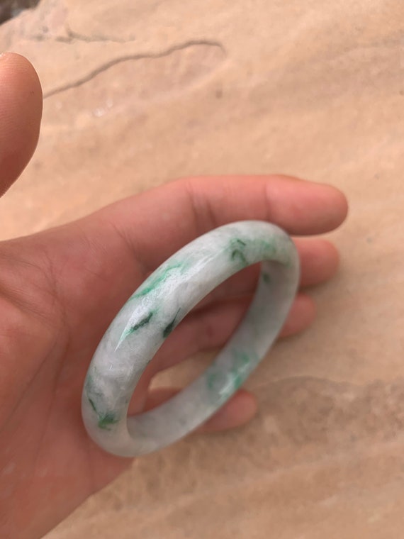 Chinese Asian Green White Natural Jade Vintage Ba… - image 2