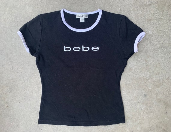 Bebe Black Vintage Made in USA Y2K Baby Tee TShirt | Etsy