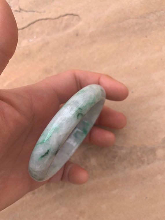 Chinese Asian Green White Natural Jade Vintage Ba… - image 3