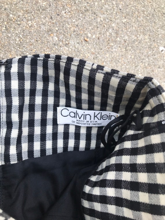 Calvin Klein Black and White Gingham Checkered Pe… - image 1