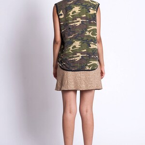 Camouflage Green Camo Print Winter Army Vintage Vest image 3