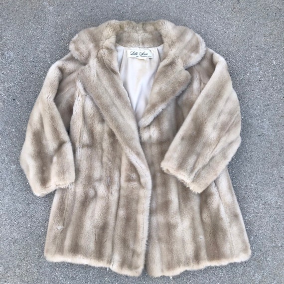 Lilli Ann San Francisco Beige Vintage Faux Fur Ja… - image 3