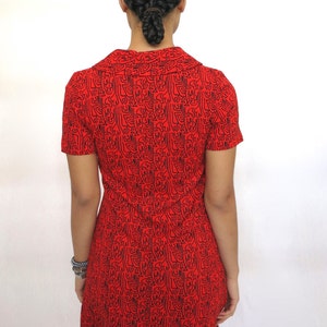 The Red Geometric Print Dress image 5