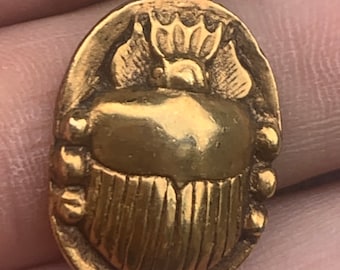 Gold Plated Egyptian Scarab Vintage Pendant