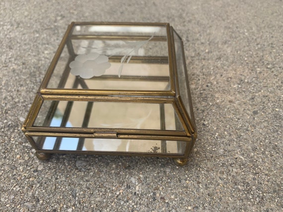 Glass Mirrored Made in Mexico Vintage Jewelry Box… - image 4