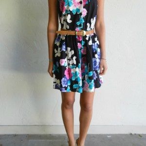 Black Floral Print Romper image 1