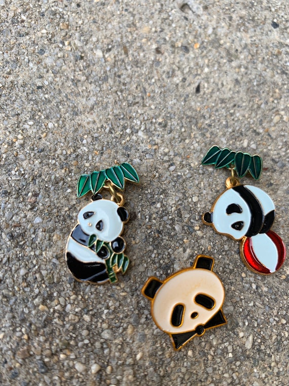 Panda Bear Vintage Enamel Pin Set - image 3