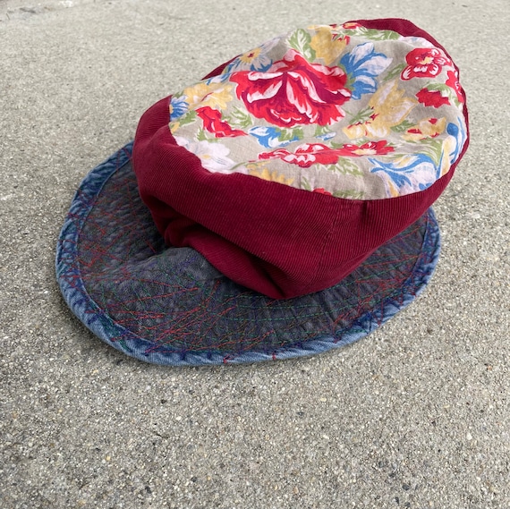 Patchwork Denim and Corduroy Vintage Bucket Hat - image 8