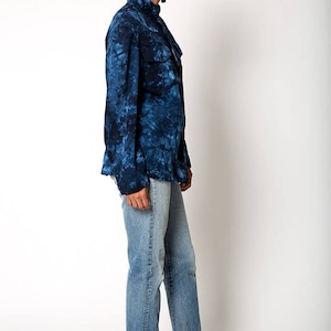 Overdyed Blue Tie Dyed Utility Vintage Jacket image 1