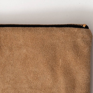 The Desert Tan Suede Clutch Pouch Purse image 3