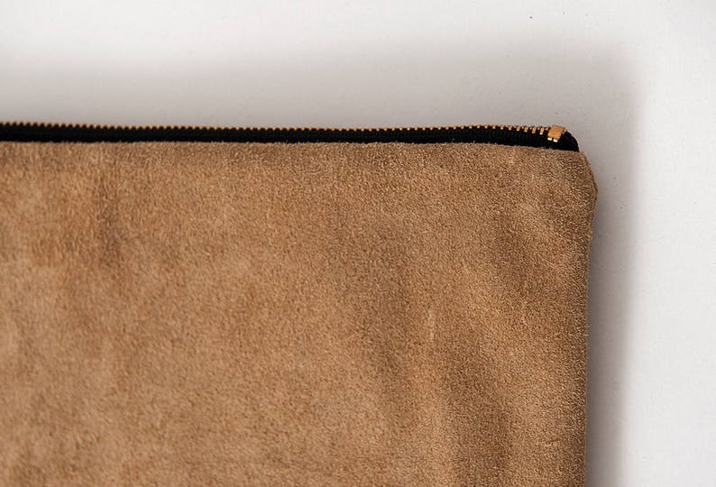 The Desert Tan Suede Clutch Pouch Purse image 3