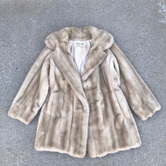 Lilli Ann San Francisco Beige Vintage Faux Fur Ja… - image 2