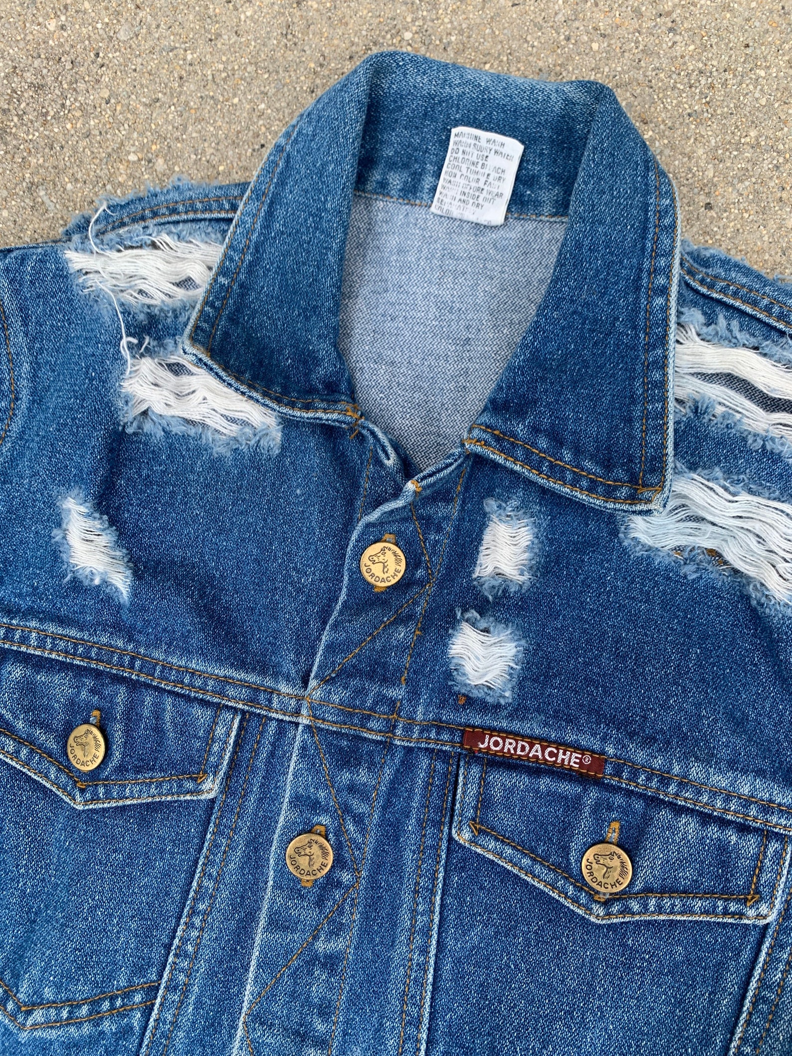 Jordache Made in Hong Kong Distressed Vintage Denim Jacket Etsy