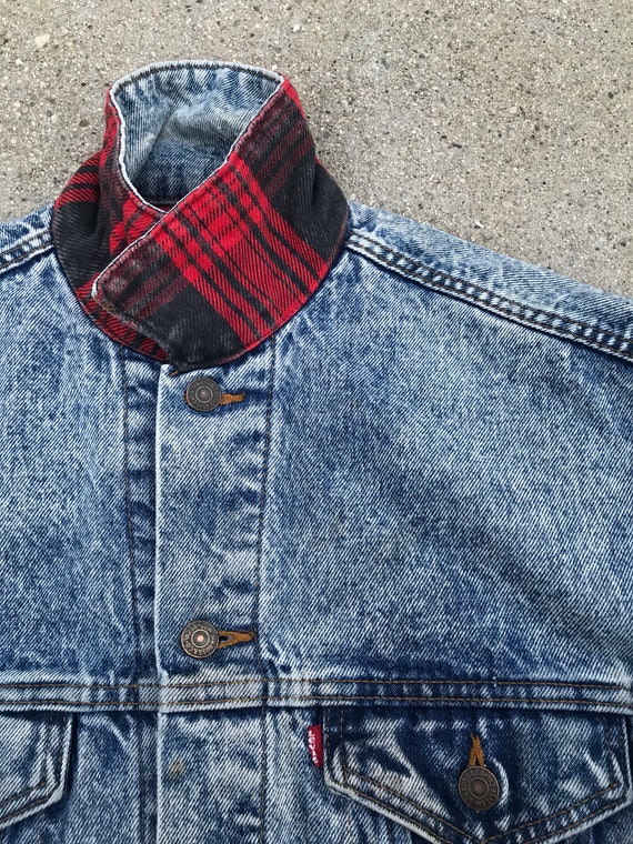 levi's checkered denim jacket
