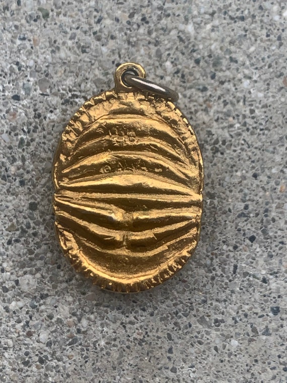 Gold Plated Egyptian Scarab Vintage Pendant - image 5