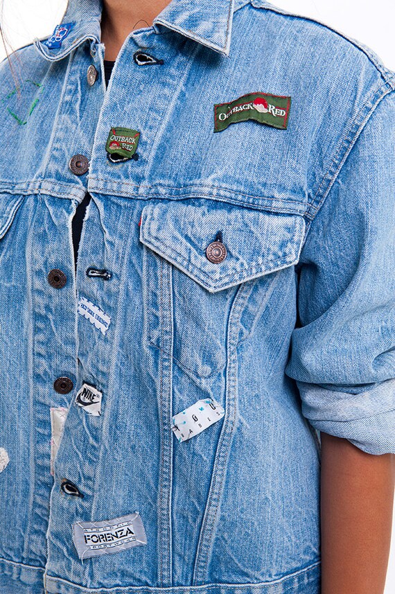 The Vintage Levi's Brand Smitten Patched Denim Jac