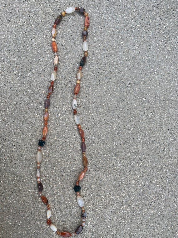 Ethnic Multi Stone Vintage Long Necklace - image 3