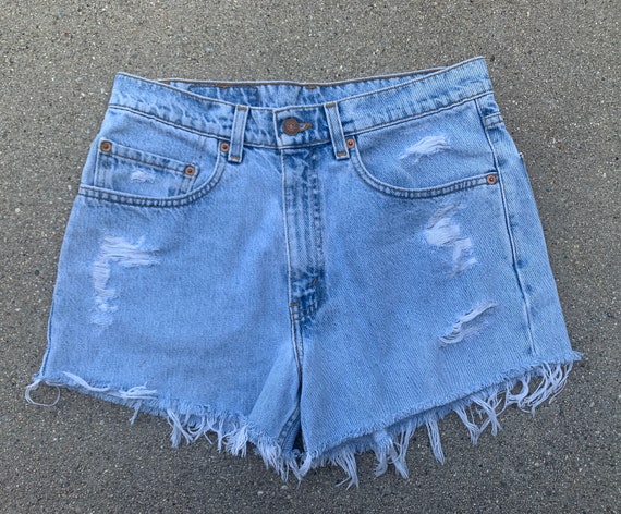 Levis Levi Strauss Light Wash Blue Denim Cut Off J