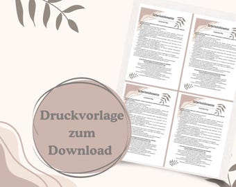 Safety instructions for handmade shop | Warning notices | Combined – candles | wood | casting compound | dried flowers | string lights | printable template |