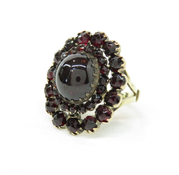Victorian 14k Gold Garnet Ring; Vintage Garnet Rin