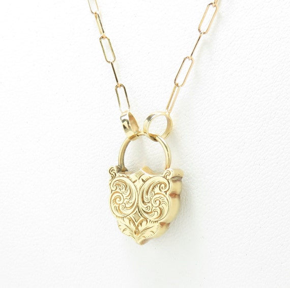 14k Gold Victorian Heart Pendant Necklace; Mement… - image 4