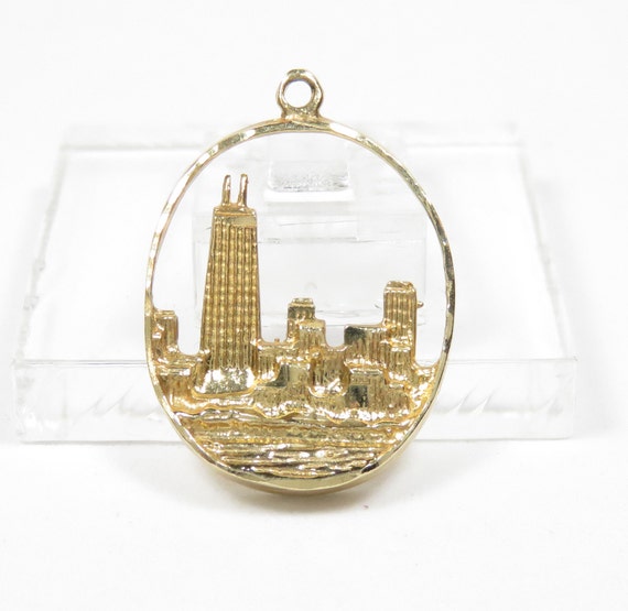 14k Gold Chicago Charm; Vintage Chicago Charm; 14k
