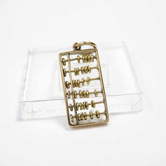14k Gold Abacus Charm; Vintage Charm; Math Charm;