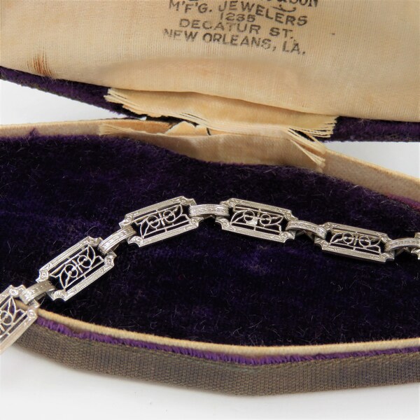 RESERVED for Ronnie Deco 14k Gold Bracelet; Vintage Bracelet; Antique Bracelet; 14k Gold Link Bracelet; Bridal Jewelry; Openwork