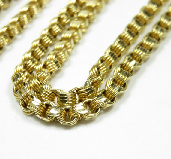 Victorian Style 10k Gold Chain; Heavy Gold Chain;