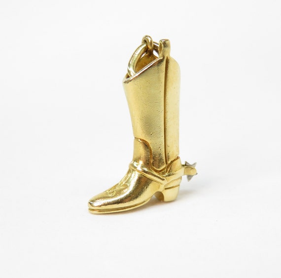 18k Gold Tiffany Boot Charm; Cowboy Boot Charm; Vi