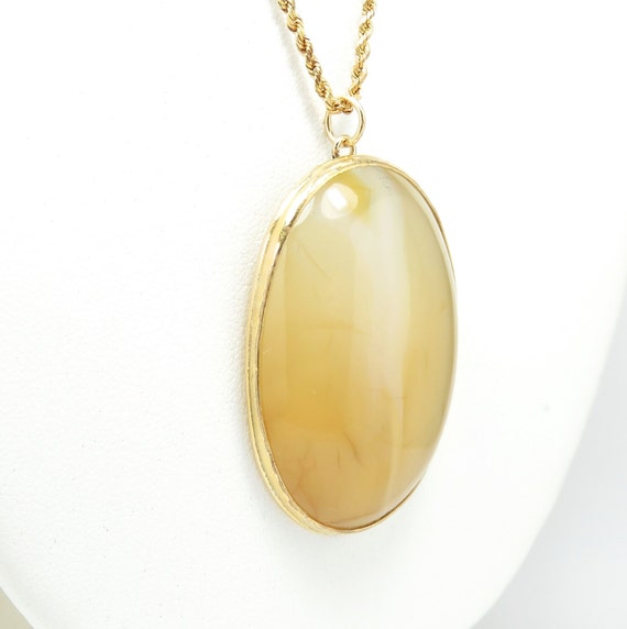 10k Gold Arts and Crafts Agate Pendant; Pendant N… - image 4