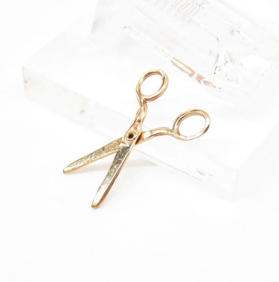 Vintage 14k Gold Scissors Charm; Antique Charm; Vi