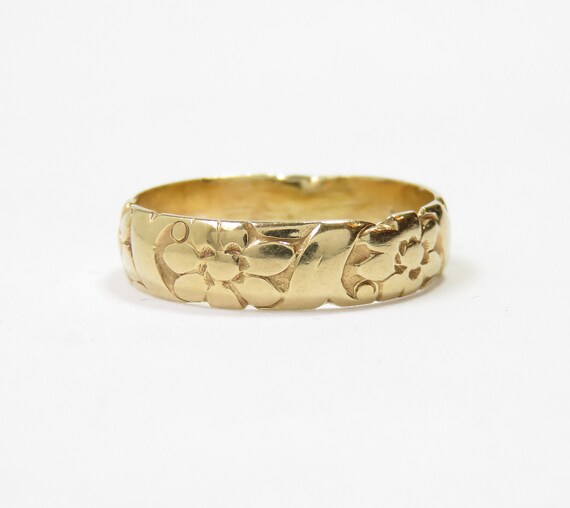 14k Gold Victorian Wedding Band; Vintage Wedding R