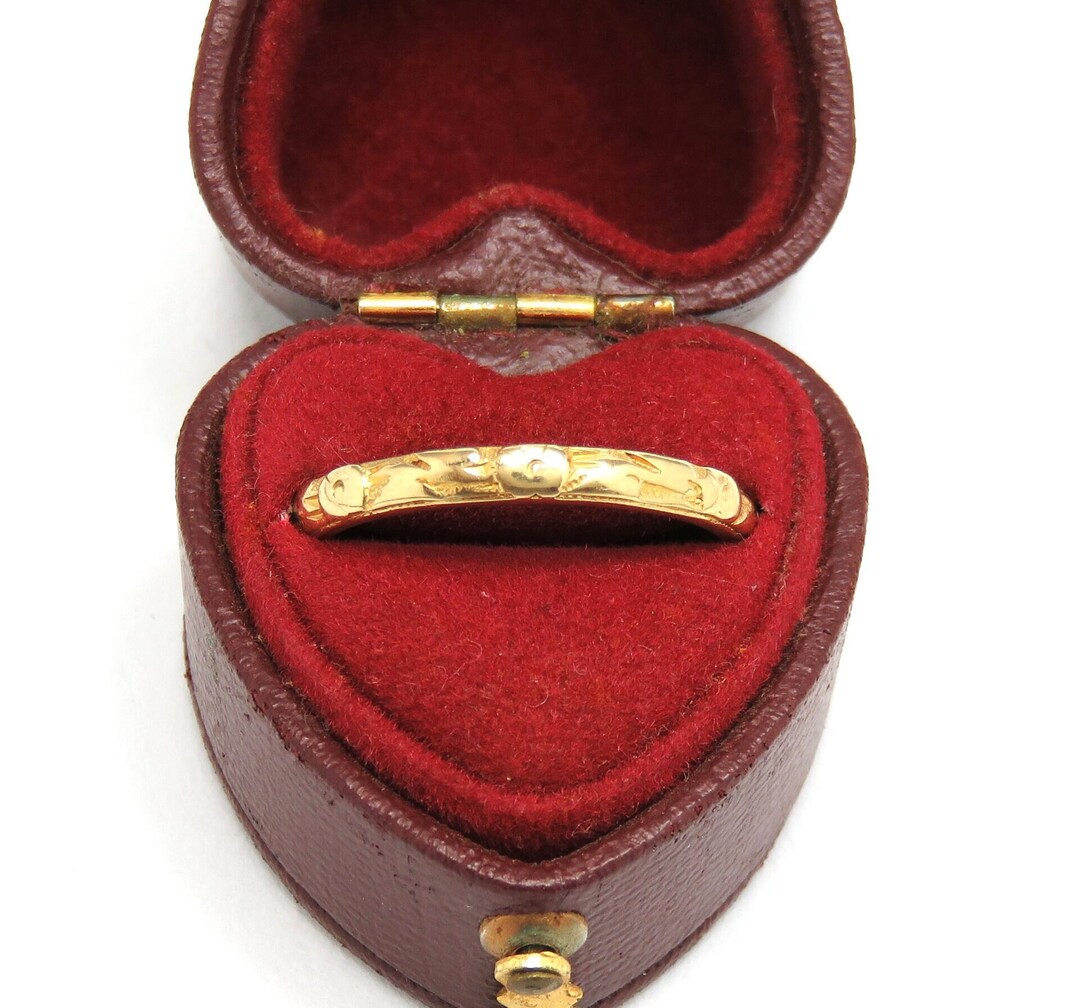 Antique 18k Gold Wedding Band Vintage Wedding Ring Vintage Wedding Band 18k Gold Ring Orange