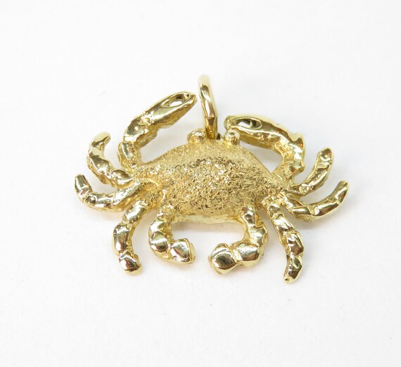 14k Gold Crab Charm; Vintage Charm; Animal Charm;