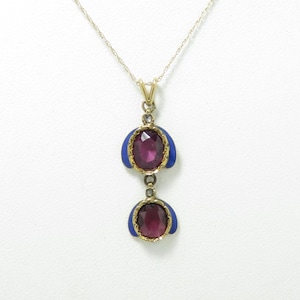 14k Gold Victorian Garnet Pendant; Victorian Pendant; Gemstone Pendant; Rhodolite Vintage Garnet Necklace; Antique Pendant; Wedding Necklace