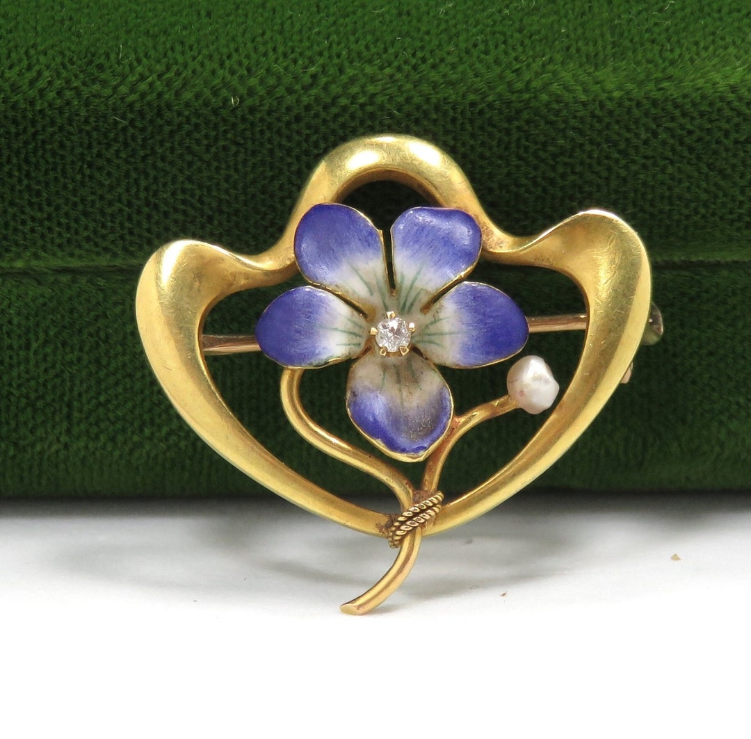 Enamel brooch sale