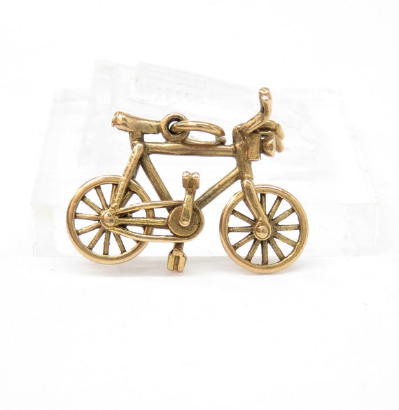 Antique 9k Gold Bike Charm; Bicycle Charm; Vintage