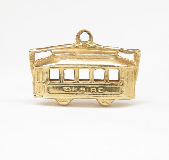 14k Gold Streetcar Named Desire Charm; Streetcar C