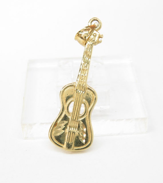 14k Gold Guitar Charm; Vintage Charm; Retro Charm;
