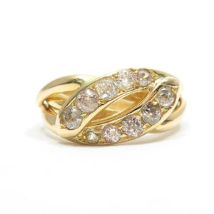 Victorian 18k Gold and Diamond Double Snake Ring; Victorian Ring; Vintage Diamond Ring; Antique Diamond Ring; Victorian Jewelry;