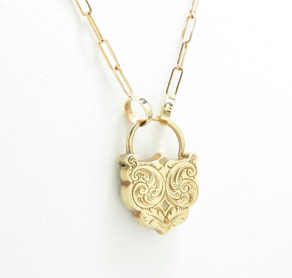 14k Gold Victorian Heart Pendant Necklace; Mement… - image 2