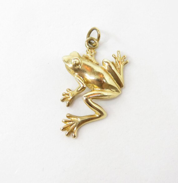 14k Gold Frog Charm; Vintage Charm; Retro Charm; V