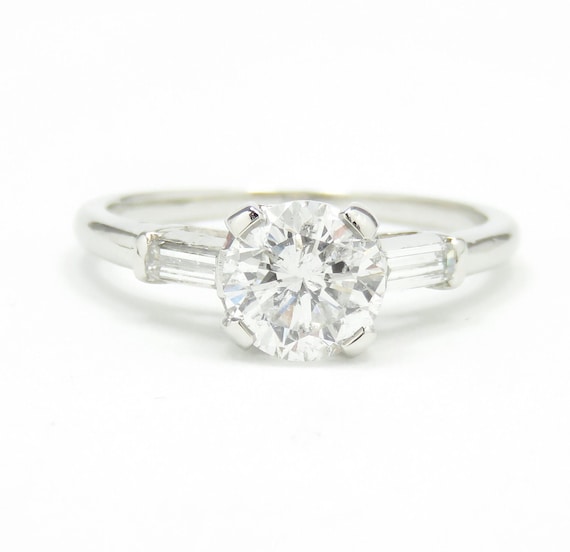 Platinum Diamond Engagement Ring; GIA Certified Di